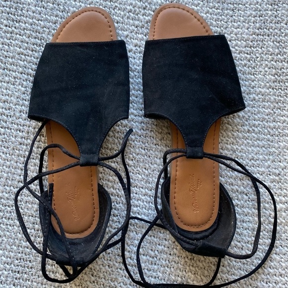 Lace-up sandals black size 10 - Picture 3 of 7